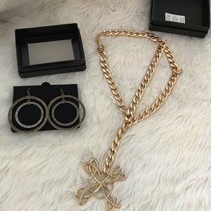 Vintage Avon Bundle  Hoop Earrings & Pendant Necklace NWT